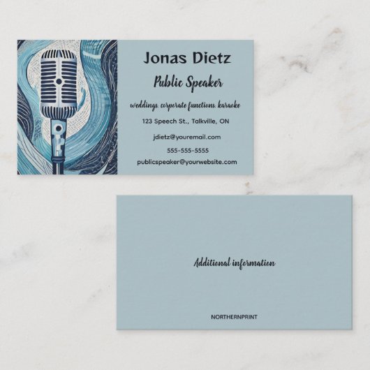 Editable Public Speaker 名刺 (正面/裏面)