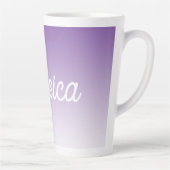 (Editable) Purple Color Ombre & Your Text カフェラテマグ (右)