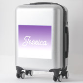 (Editable) Purple Color Ombre & Your Text シール (スーツケース)