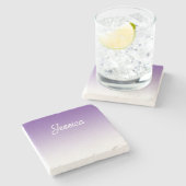 (Editable) Purple Color Ombre & Your Text ストーンコースター (横)