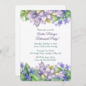 Editable Purple Flower Garden 招待状 (正面/裏面)