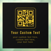 Editable QR Code & Text Template | Black & Gold ウィンドウサイン (シート3)