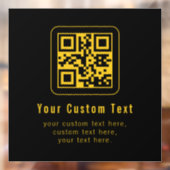 Editable QR Code & Text Template | Black & Gold ウィンドウサイン (シート2)