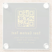 Editable QR Code & Text Template | Black & Gold ガラスコースター (裏面)