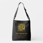 Editable QR Code & Text Template | Black & Gold クロスボディバッグ (裏面)