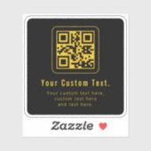 Editable QR Code & Text Template | Black & Gold シール (シート)