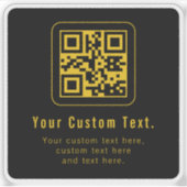 Editable QR Code & Text Template | Black & Gold シール (正面)