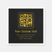 Editable QR Code & Text Template | Black & Gold スタンダードカクテルナプキン (正面)
