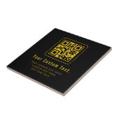 Editable QR Code & Text Template | Black & Gold タイル (側面)