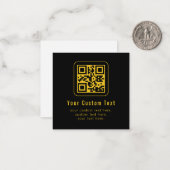 Editable QR Code & Text Template | Black & Gold ノートカード (正面/裏面インサイチュ)