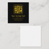 Editable QR Code & Text Template | Black & Gold ノートカード (正面/裏面)