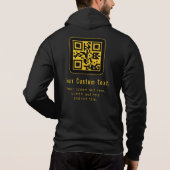 Editable QR Code & Text Template | Black & Gold パーカ (裏面)