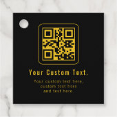 Editable QR Code & Text Template | Black & Gold フェイバータグ (正面)