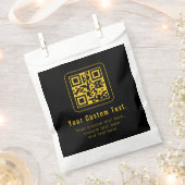 Editable QR Code & Text Template | Black & Gold フェイバーバッグ (クリップ留めされた状態)