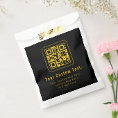 Editable QR Code & Text Template | Black & Gold フェイバーバッグ (封をした状態)