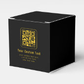 Editable QR Code & Text Template | Black & Gold フェイバーボックス (正面サイド)