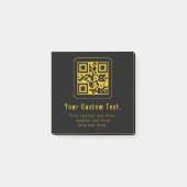 Editable QR Code & Text Template | Black & Gold ポストイット (正面)