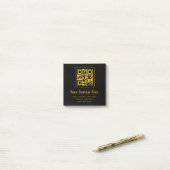 Editable QR Code & Text Template | Black & Gold ポストイット (デスク上)