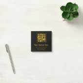 Editable QR Code & Text Template | Black & Gold ポストイット (オフィス)