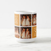 Editable Quote 8 Photos Mother's Day Orange Mug コーヒーマグカップ (中央)