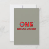 Editable Racing Boy 1st Birthday thank you card カード (裏面)