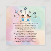 Editable Rainbow Handprint Nursery Card Design スクエア名刺 (裏面)