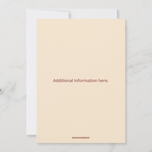 Editable Red Autumn Flowers Engagement 招待状 (裏面)