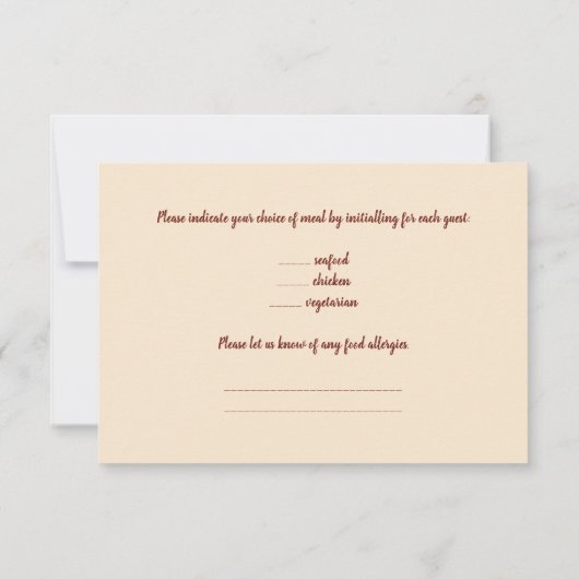 Editable Red Autumn Flowers RSVP Card (裏面)