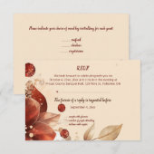 Editable Red Autumn Flowers RSVP Card (正面/裏面)