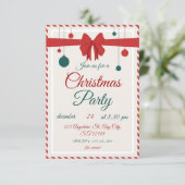 Editable Red Bow Holiday Gathering Invitation  招待状 (スタンド正面)