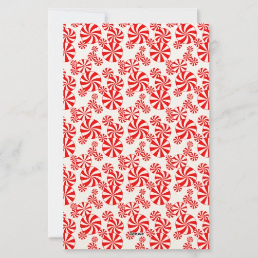 Editable Red White Peppermint Pattern Holiday 便箋 (裏面)