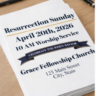 Editable Resurrection Sunday Church Flyer チラシ