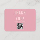 Editable Retro Pink Cute Thank You Note Card エンクロージャーカード (裏面)