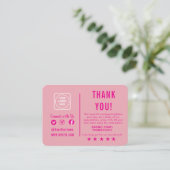 Editable Retro Pink Cute Thank You Note Card エンクロージャーカード (スタンド正面)