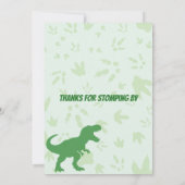 Editable Roarsome Dinosaur Birthday Invitation 招待状 (裏面)