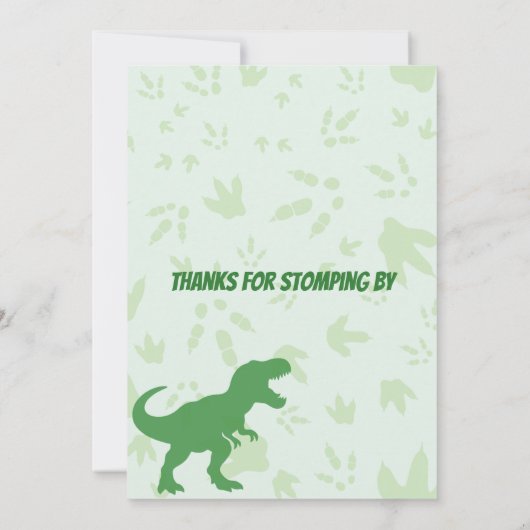 Editable Roarsome Dinosaur Birthday Invitation 招待状 (裏面)