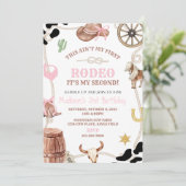 Editable Rodeo Birthday invitation-rodeo party-cow 招待状 (スタンド正面)