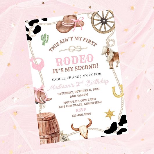 Editable Rodeo Birthday invitation-rodeo party-cow 招待状