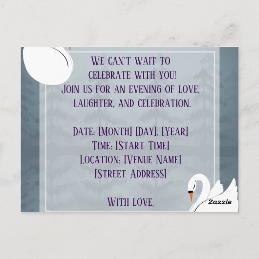 Editable Romantic and elegant wedding Sticker ポストカード (裏面)