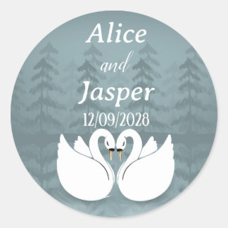 Editable Romantic and elegant wedding Sticker ラウンドシール