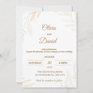Editable Romantic Wedding Invitation  招待状