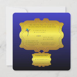 Editable Royal Blue Elegant Wedding Invite | Custo 招待状