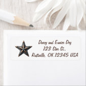 Editable Rustic Star Return Address ラベル (インサイチュ)