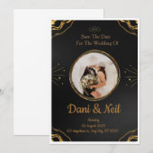 Editable Rustic Wedding Invitation Set & RSVP Bund 招待状 (正面/裏面)