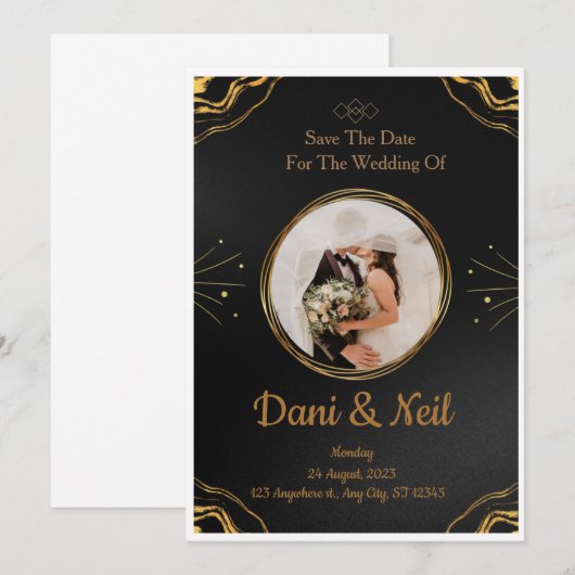Editable Rustic Wedding Invitation Set & RSVP Bund 招待状 (正面/裏面)