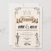 Editable Rustic Wedding Invitation Set & RSVP Bund 招待状 (正面)