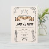 Editable Rustic Wedding Invitation Set & RSVP Bund 招待状 (スタンド正面)