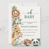 Editable Safari Baby Shower Invitation Template 招待状 (正面)