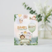 Editable Safari Birthday Invitation インビテーションポストカード (スタンド正面)