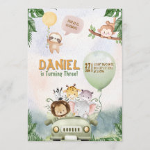 Editable Safari Birthday Invitation
